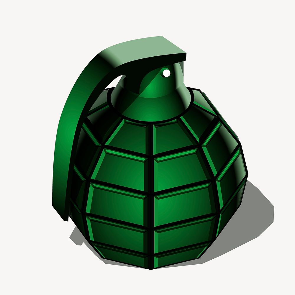 Hand grenade clipart, illustration vector. Free public domain CC0 image.
