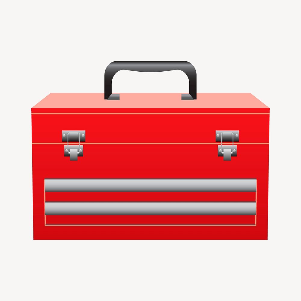 Red tool box clipart, collage element illustration psd. Free public domain CC0 image.