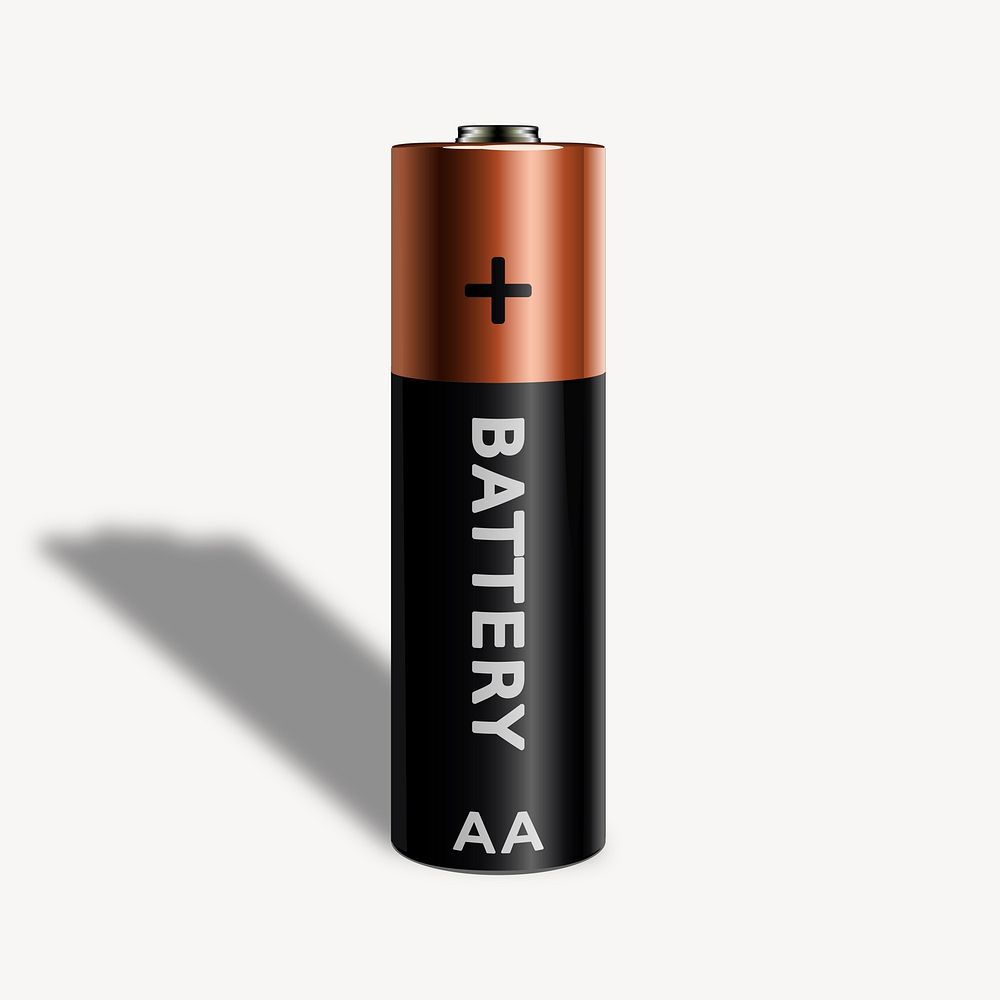 AA battery clipart, illustration vector. Free public domain CC0 image.