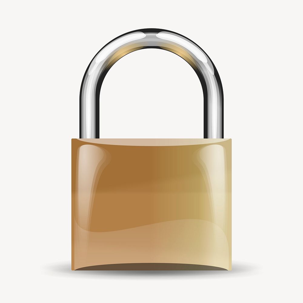 Security padlock clipart, illustration vector. Free public domain CC0 image.