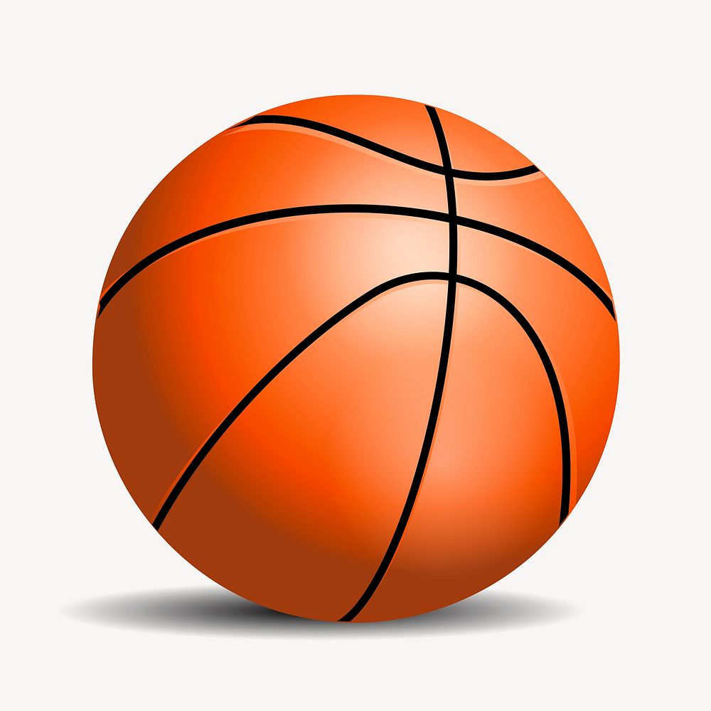 Basketball sports clip art color illustration. Free public domain CC0 image.