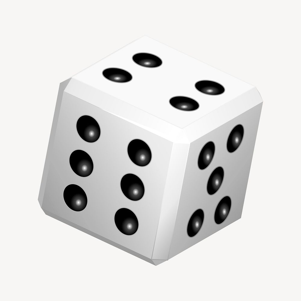 Casino dice clipart, illustration vector. Free public domain CC0 image.
