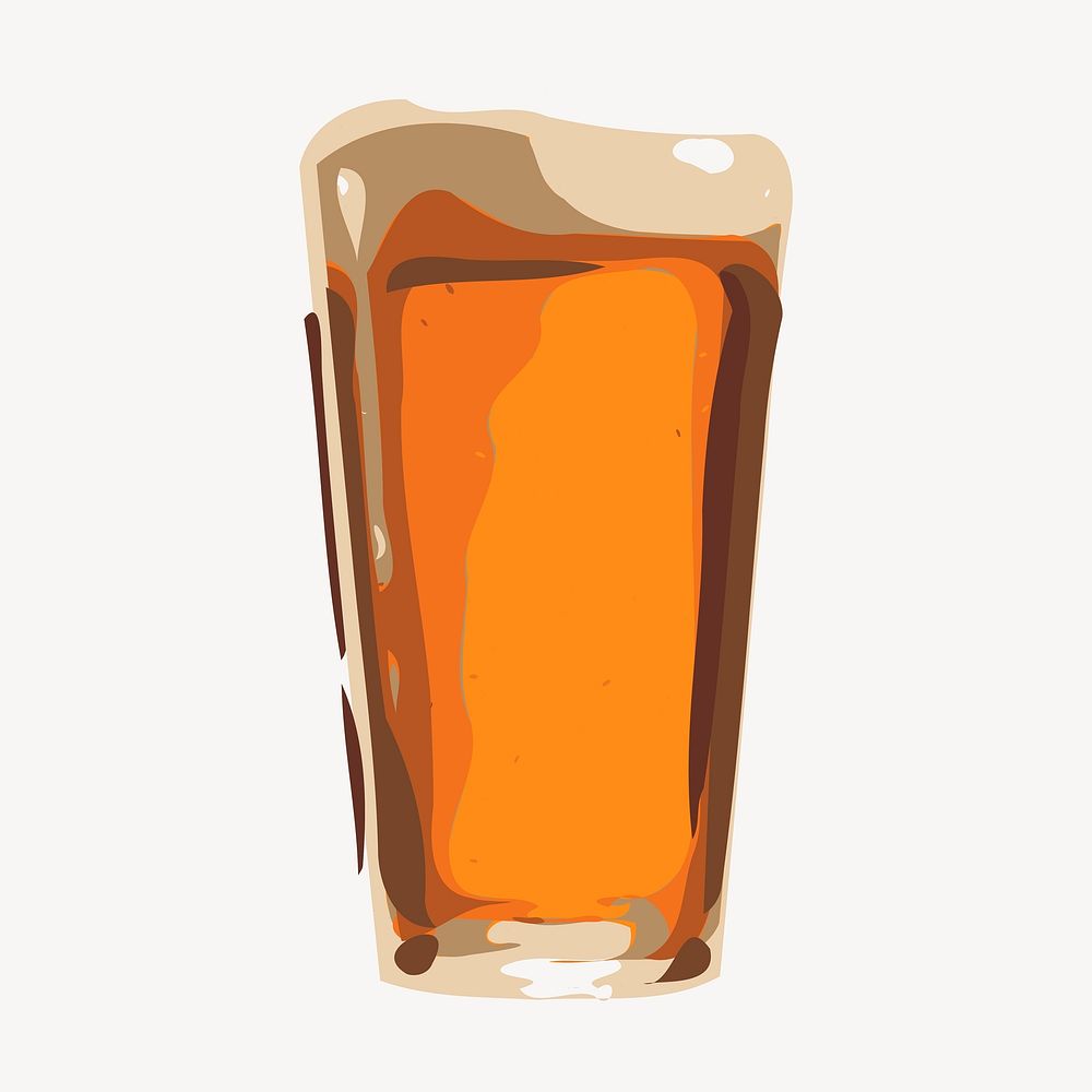 Beer pint clip art, object illustration. Free public domain CC0 image.