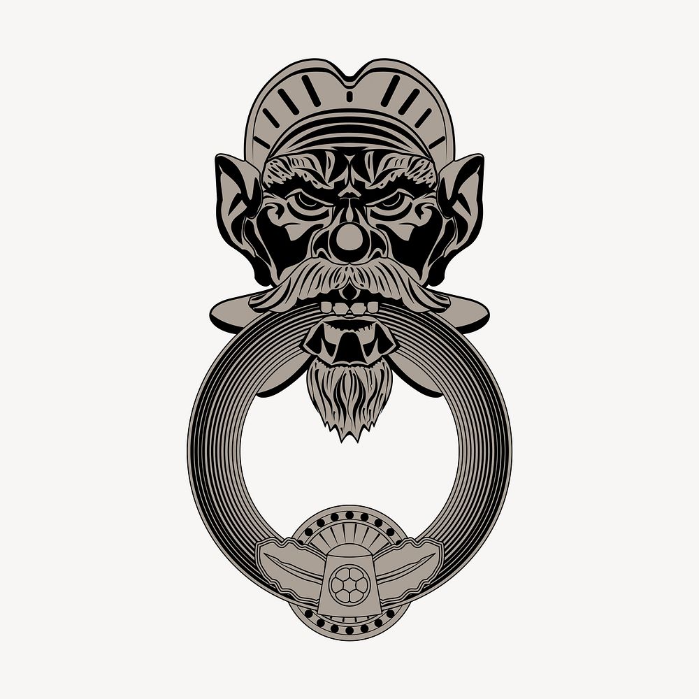Vintage door knocker clipart, illustration | Free Vector - rawpixel