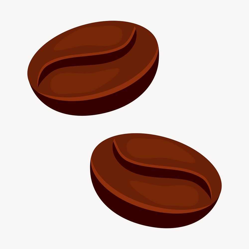 Coffee beans clipart, illustration vector. Free public domain CC0 image.