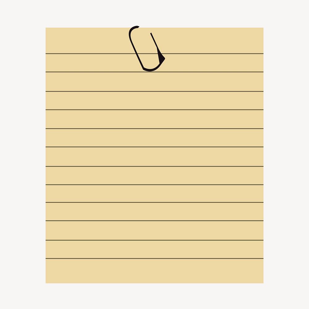 Blank paper note clipart, illustration vector. Free public domain CC0 image.