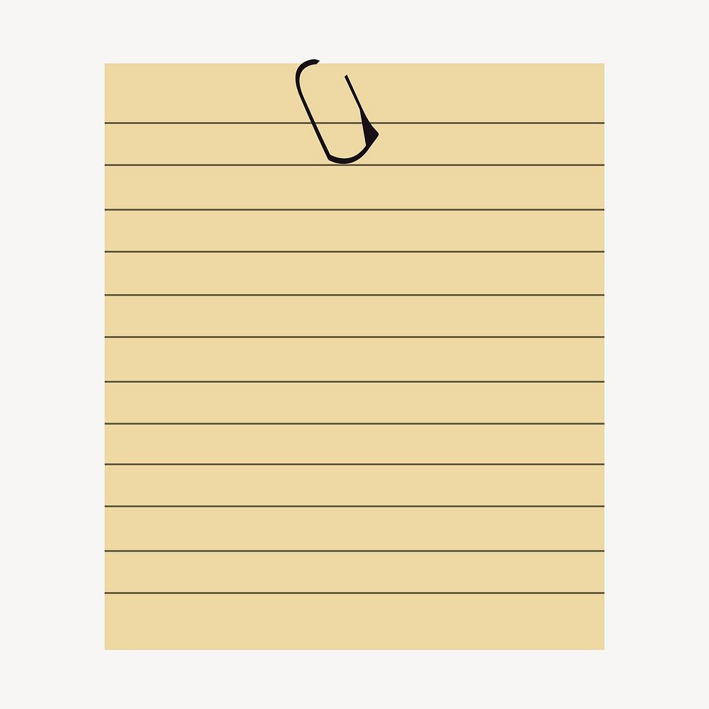 Paper note clip art with copy space. Free public domain CC0 image.