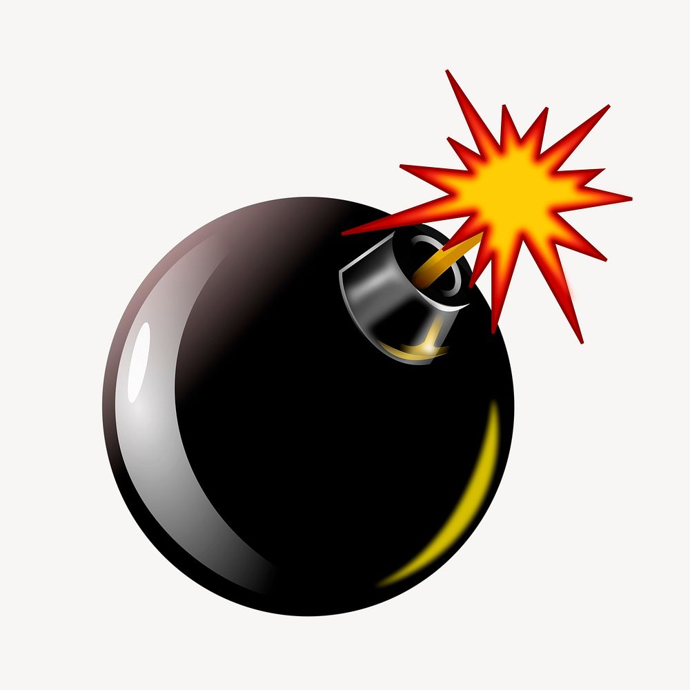 Explosive bomb clipart, illustration vector. Free public domain CC0 image.