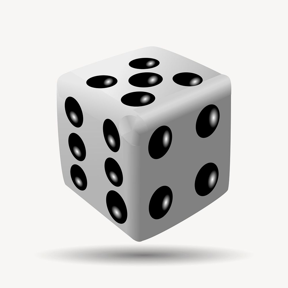 Poker dice clip art, object illustration. Free public domain CC0 image.