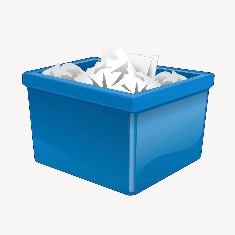 Paper recycling box clip art color illustration. Free public domain CC0 image.