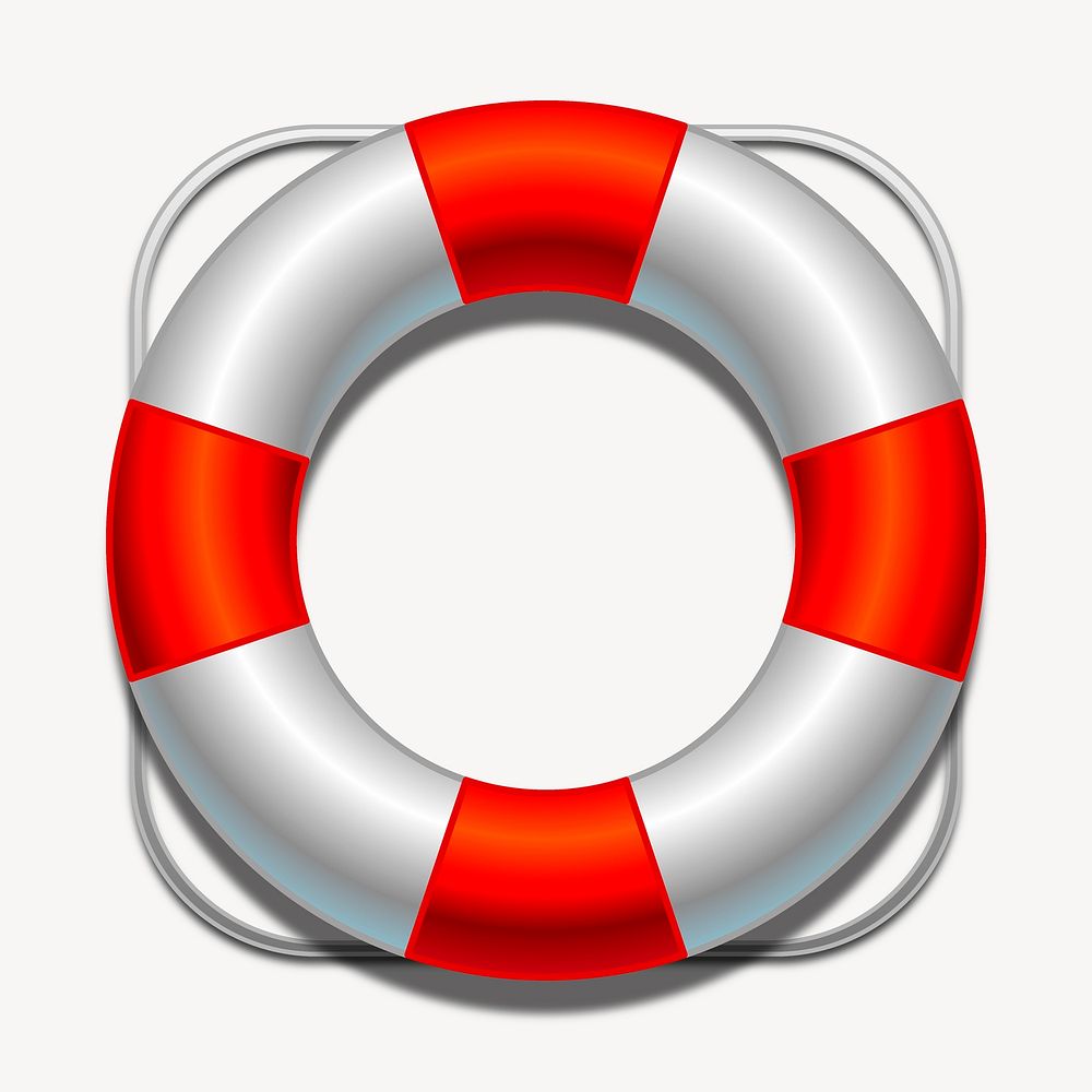 Lifesaver buoy clip art color illustration. Free public domain CC0 image.