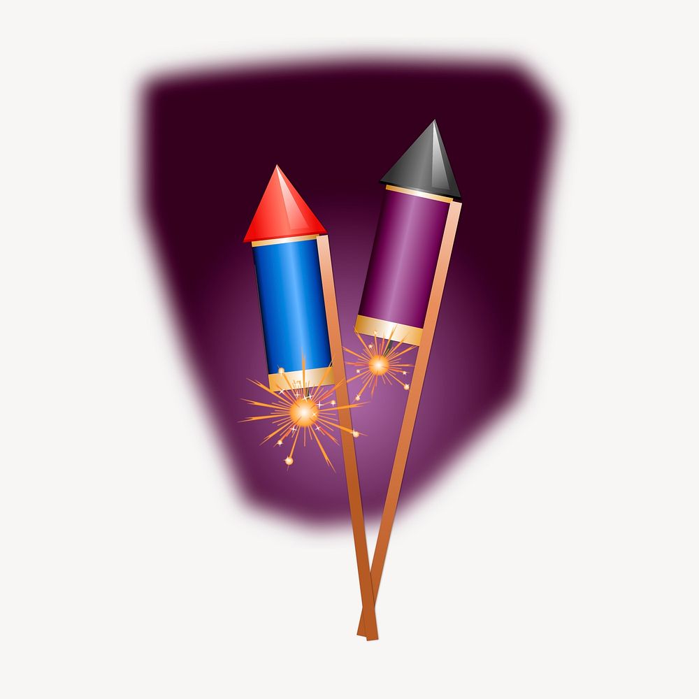 Festive fireworks clipart, illustration vector. Free public domain CC0 image.