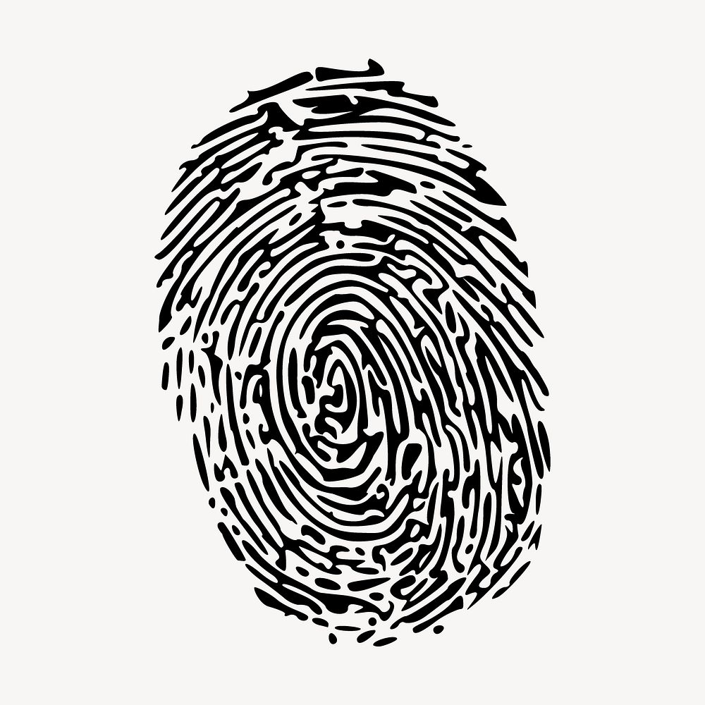 Fingerprint clipart, collage element illustration psd. Free public domain CC0 image.