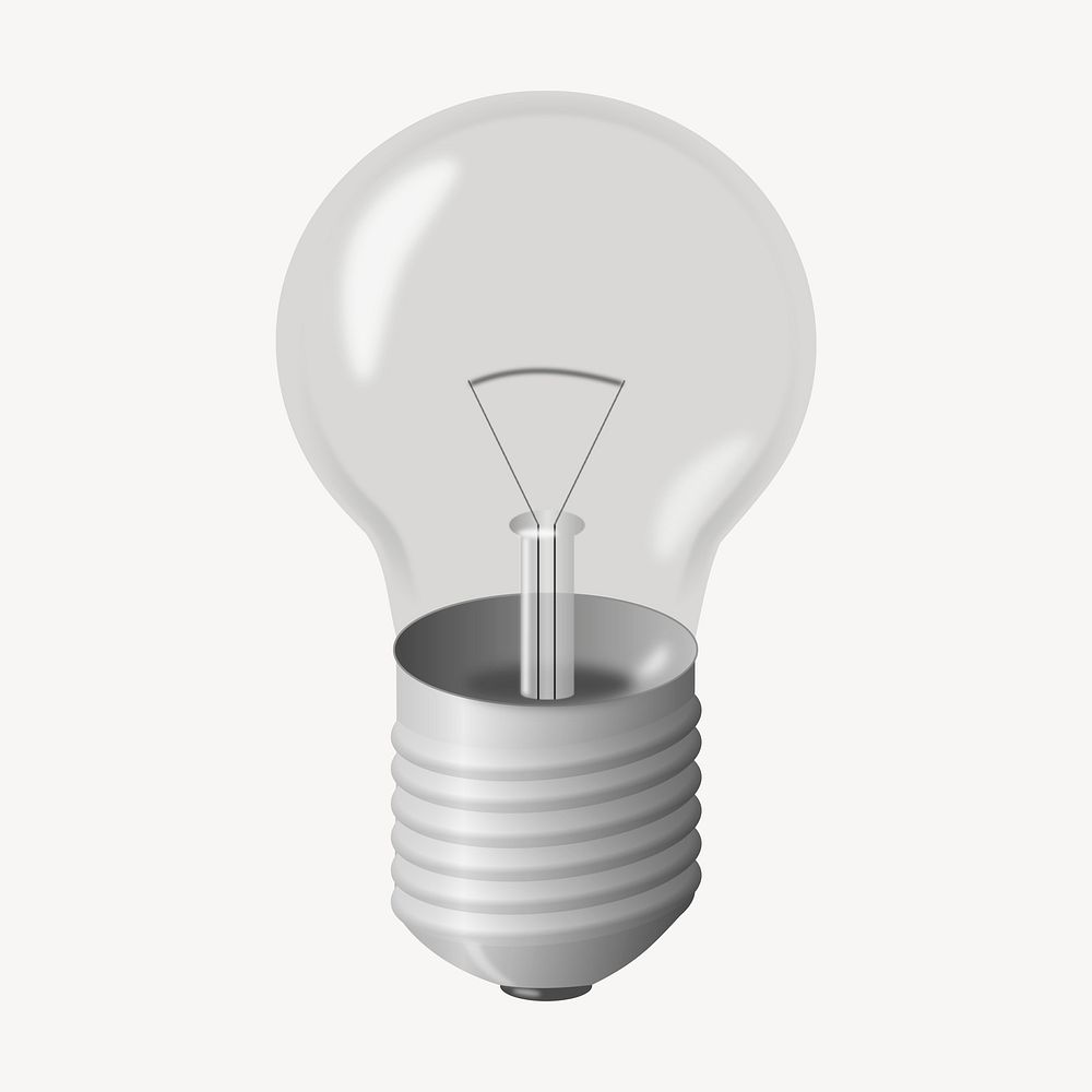Realistic light bulb clipart, collage element illustration psd. Free public domain CC0 image.