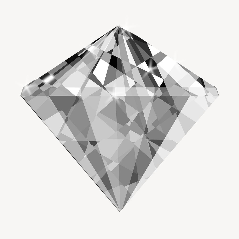 Diamond clipart, collage element illustration psd. Free public domain CC0 image.