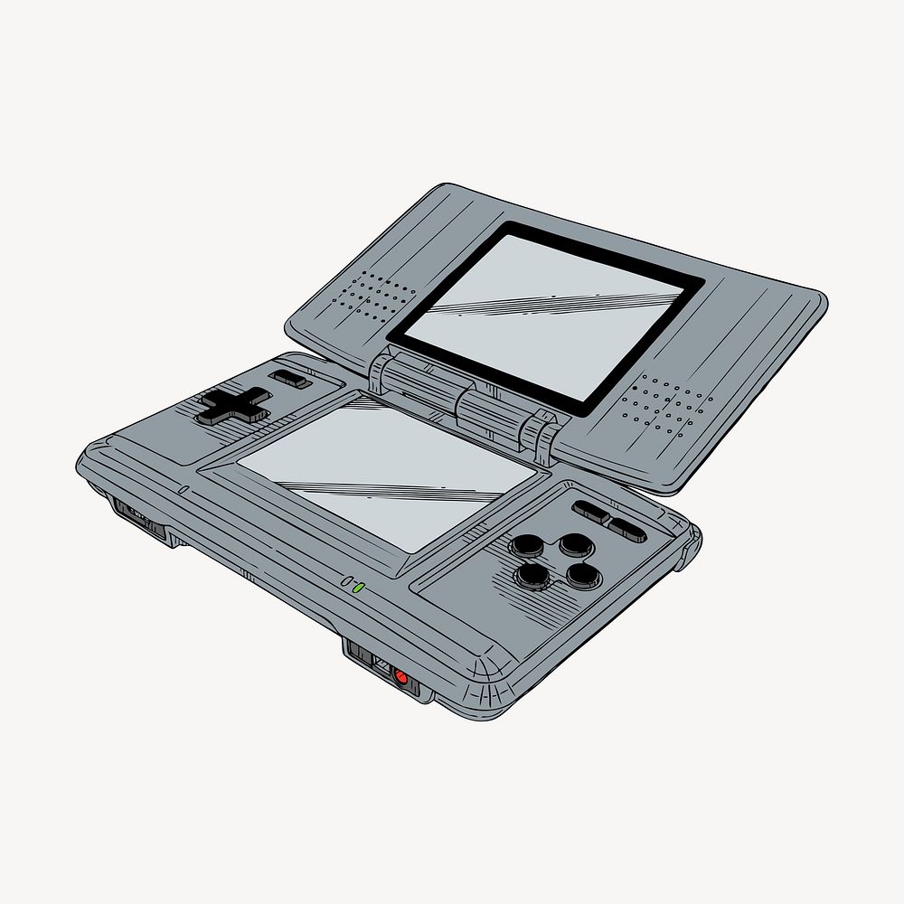 Game console hand drawn clipart, illustration vector. Free public domain CC0 image.