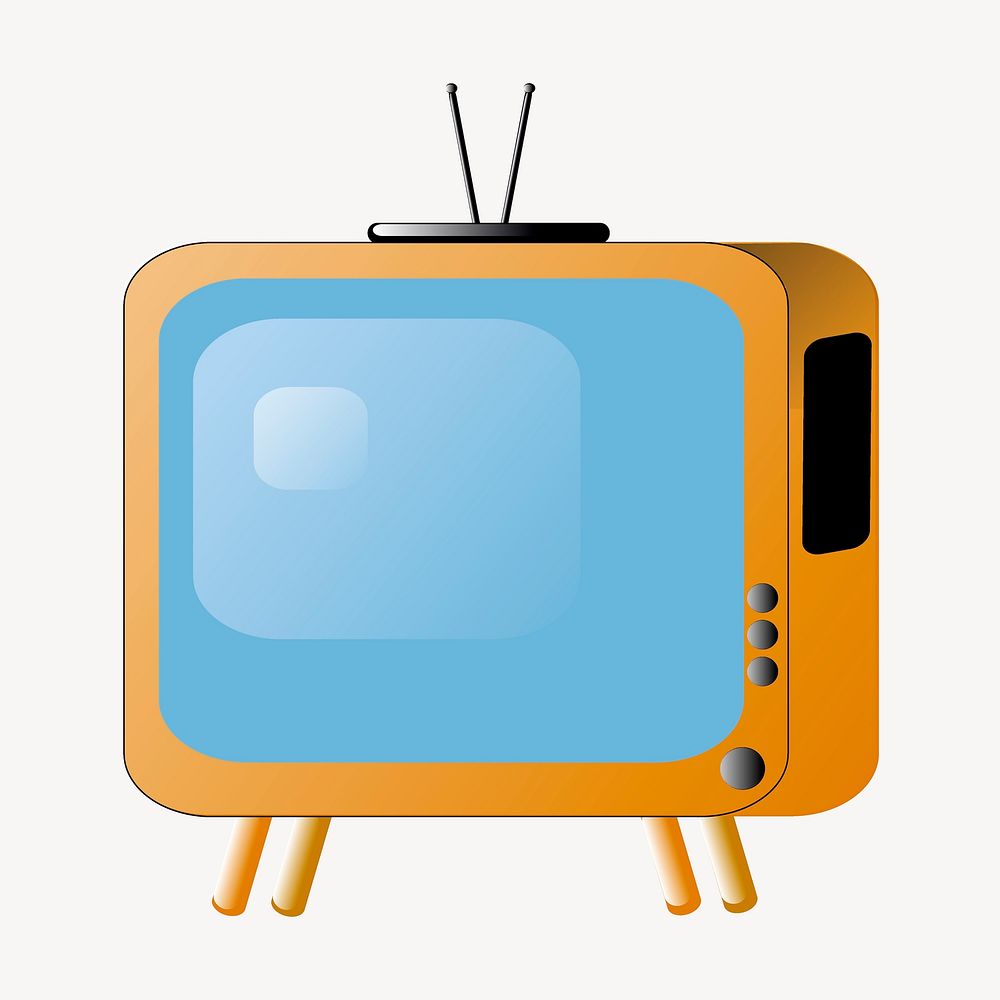 Retro TV illustration. Free public domain CC0 image.