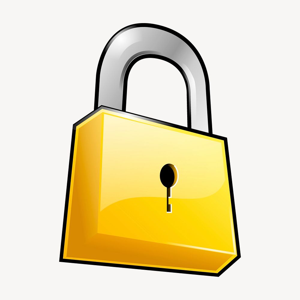 Padlock clipart, security illustration vector. 