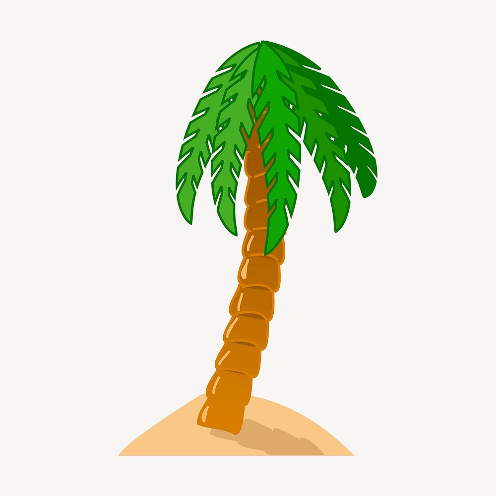 Palm tree collage element, summer illustration psd. Free public domain CC0 image.
