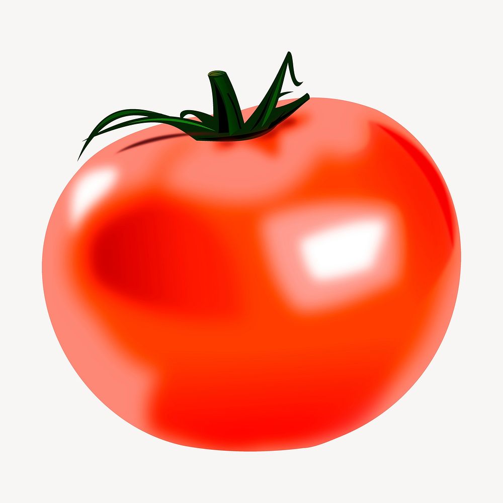 Realistic tomato clipart, food illustration psd. Free public domain CC0 image.