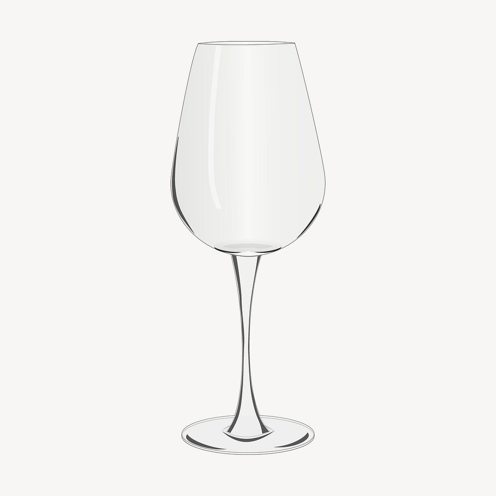 Wineglass collage element, object illustration psd. Free public domain CC0 image.