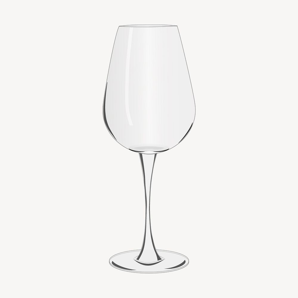 Wine glass clipart, object illustration vector. Free public domain CC0 image.