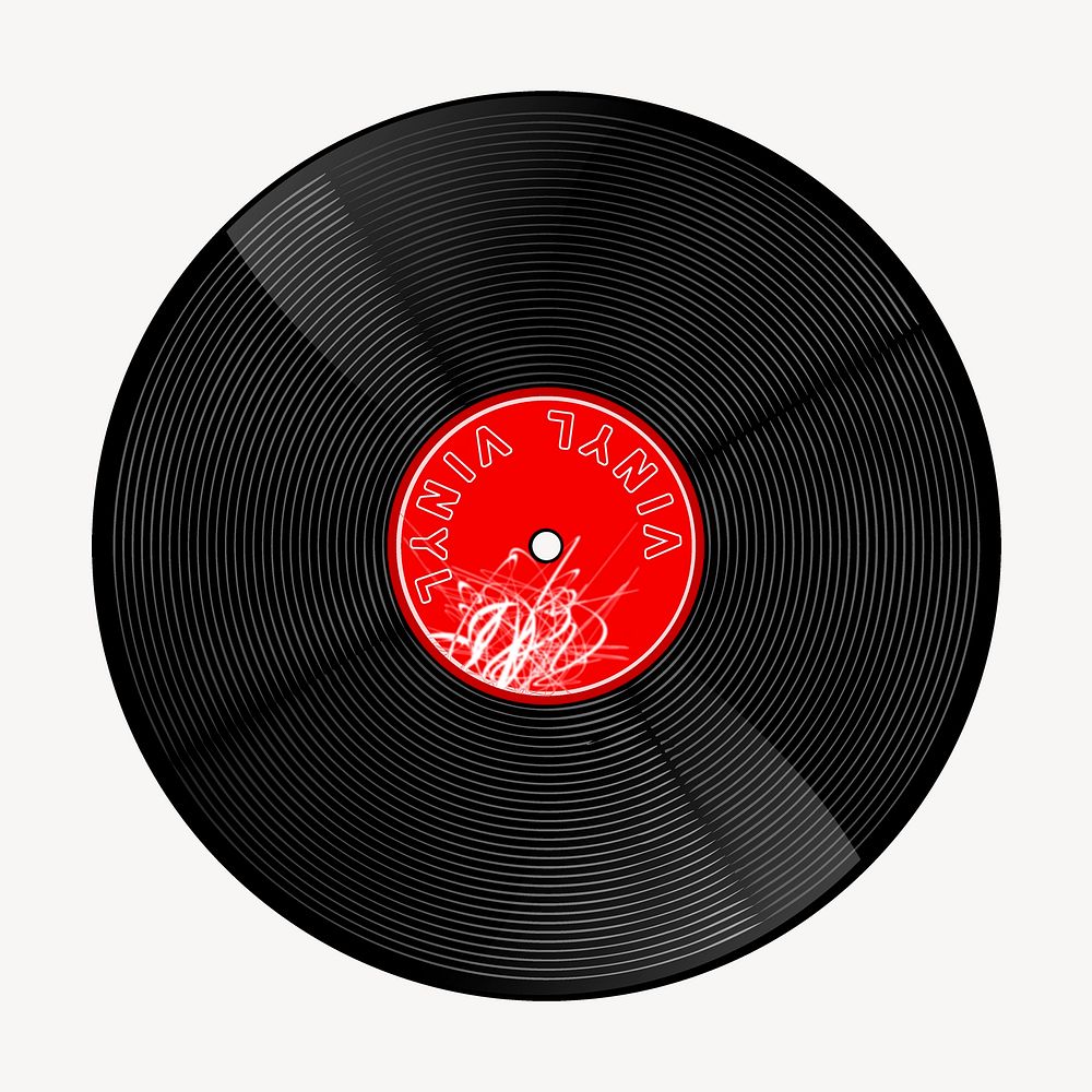 Vinyl record collage element, entertainment illustration psd. Free public domain CC0 image.