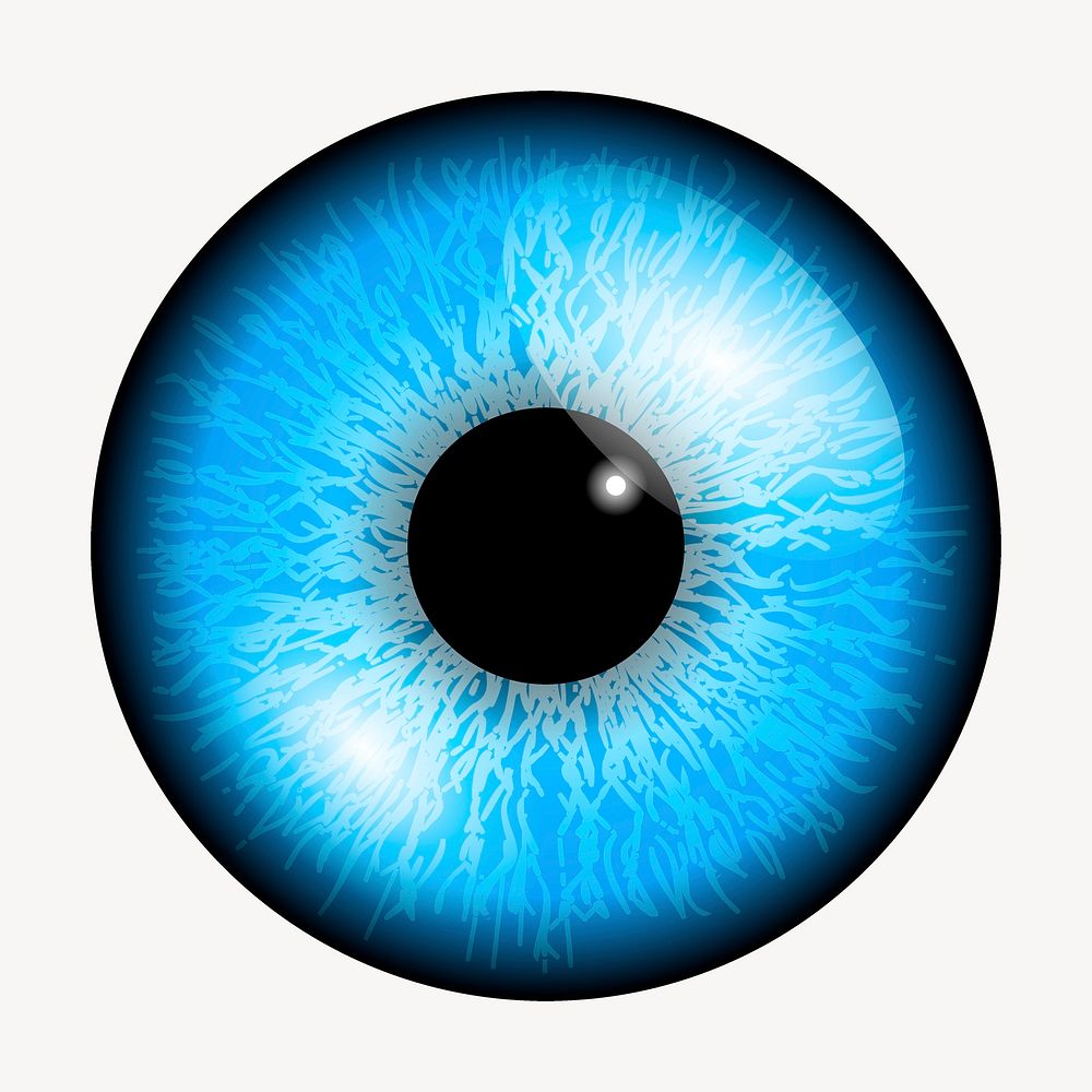 Blue eye clipart, biometric illustration psd. Free public domain CC0 image.
