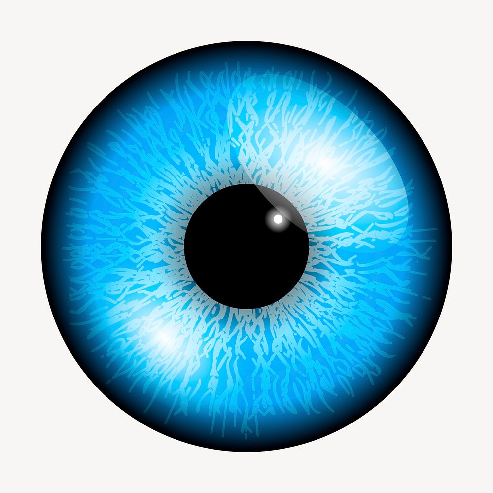 Blue eye collage element biometric illustration vector. Free public domain CC0 image.