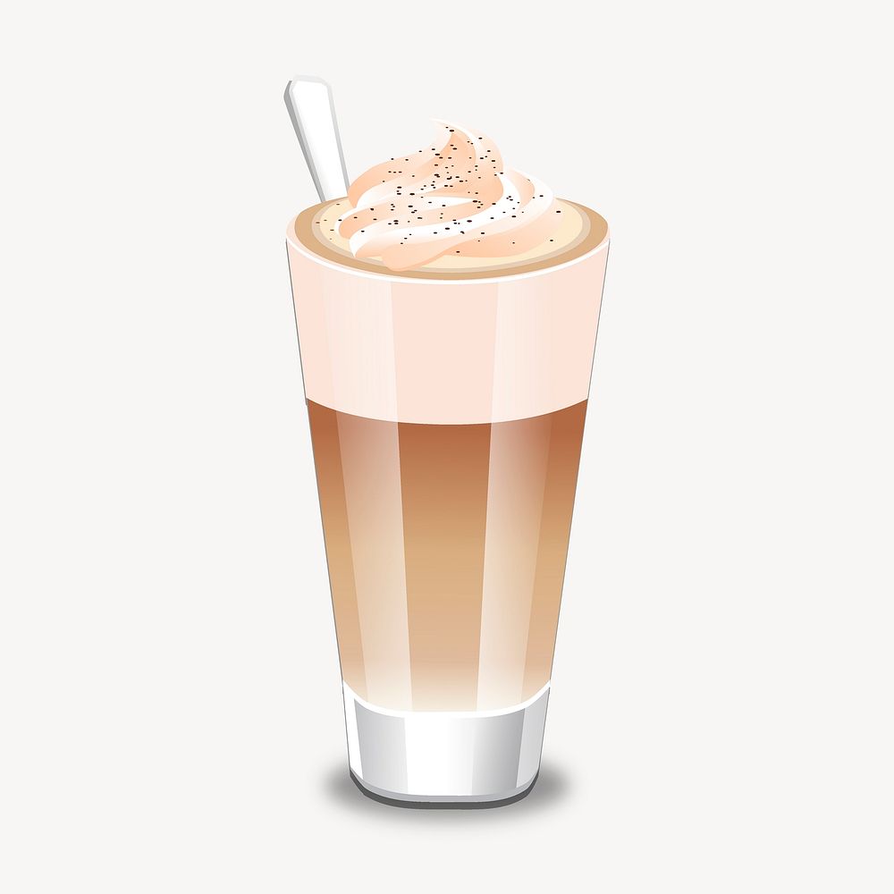 Latte illustration. Free public domain CC0 image.
