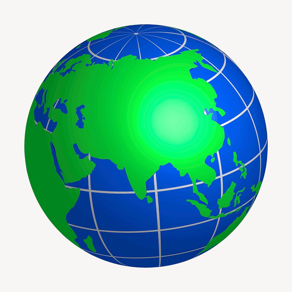 Globe clipart, geography illustration vector. Free public domain CC0 image.