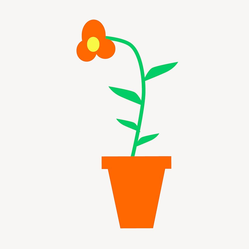 Orange flower illustration. Free public domain CC0 image.