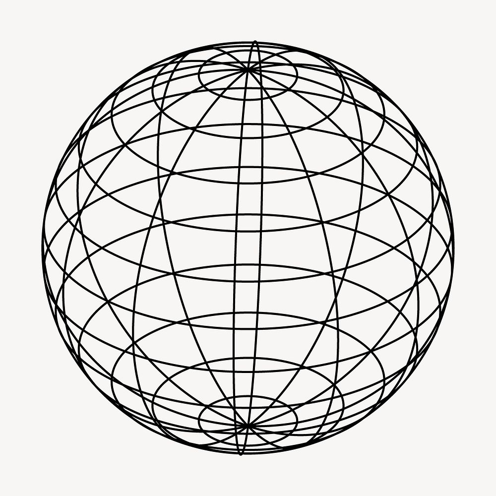 Wireframe globe illustration. Free public domain CC0 image.