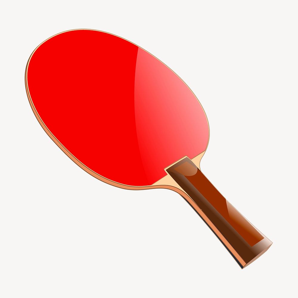 Table tennis paddle illustration. Free public domain CC0 image.