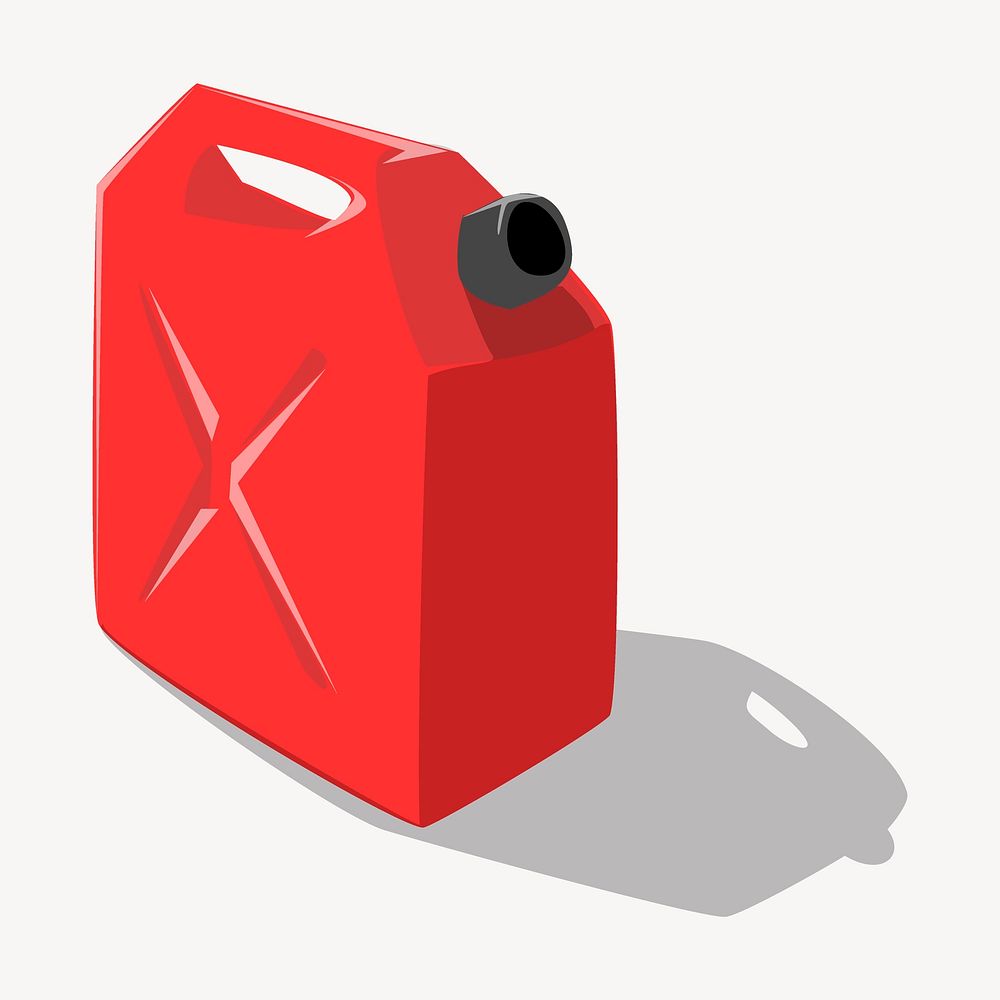 Red gasoline gallon collage element, object illustration vector. Free public domain CC0 image.