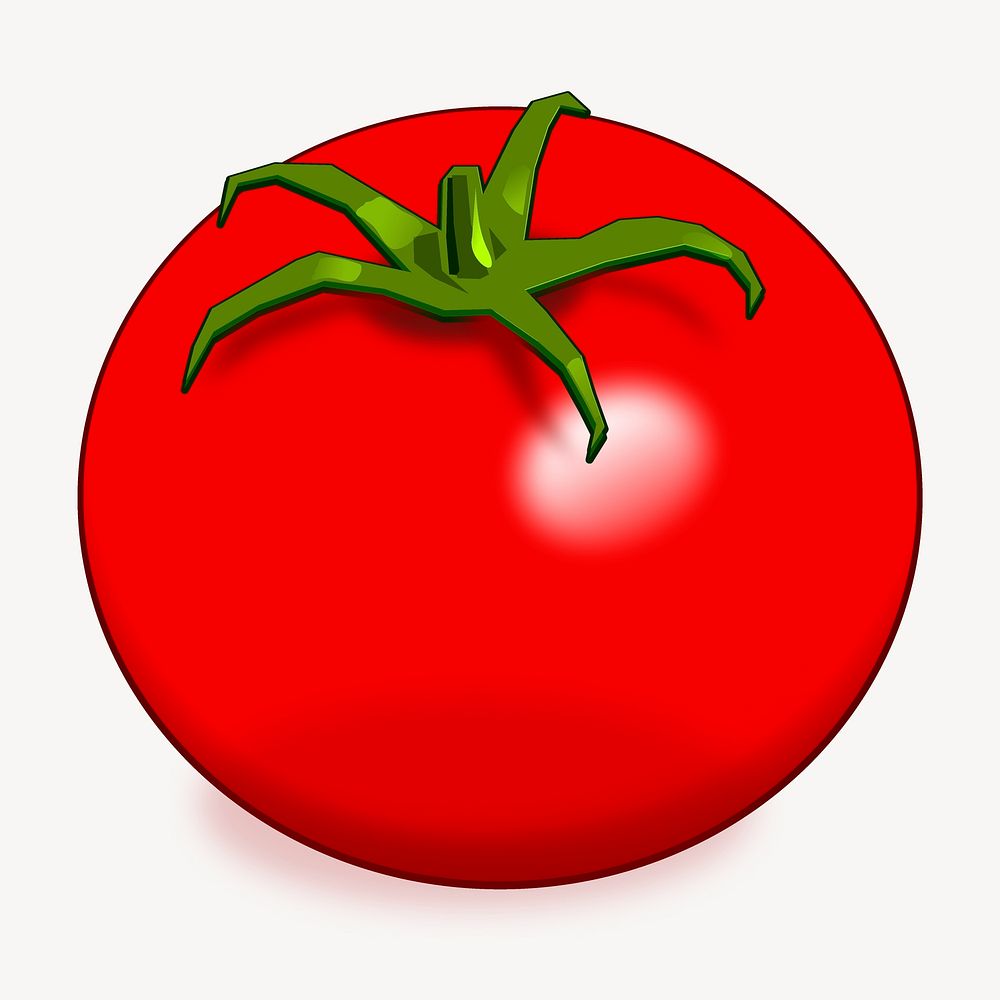 Cartoon tomato clipart, food illustration vector. Free public domain CC0 image.