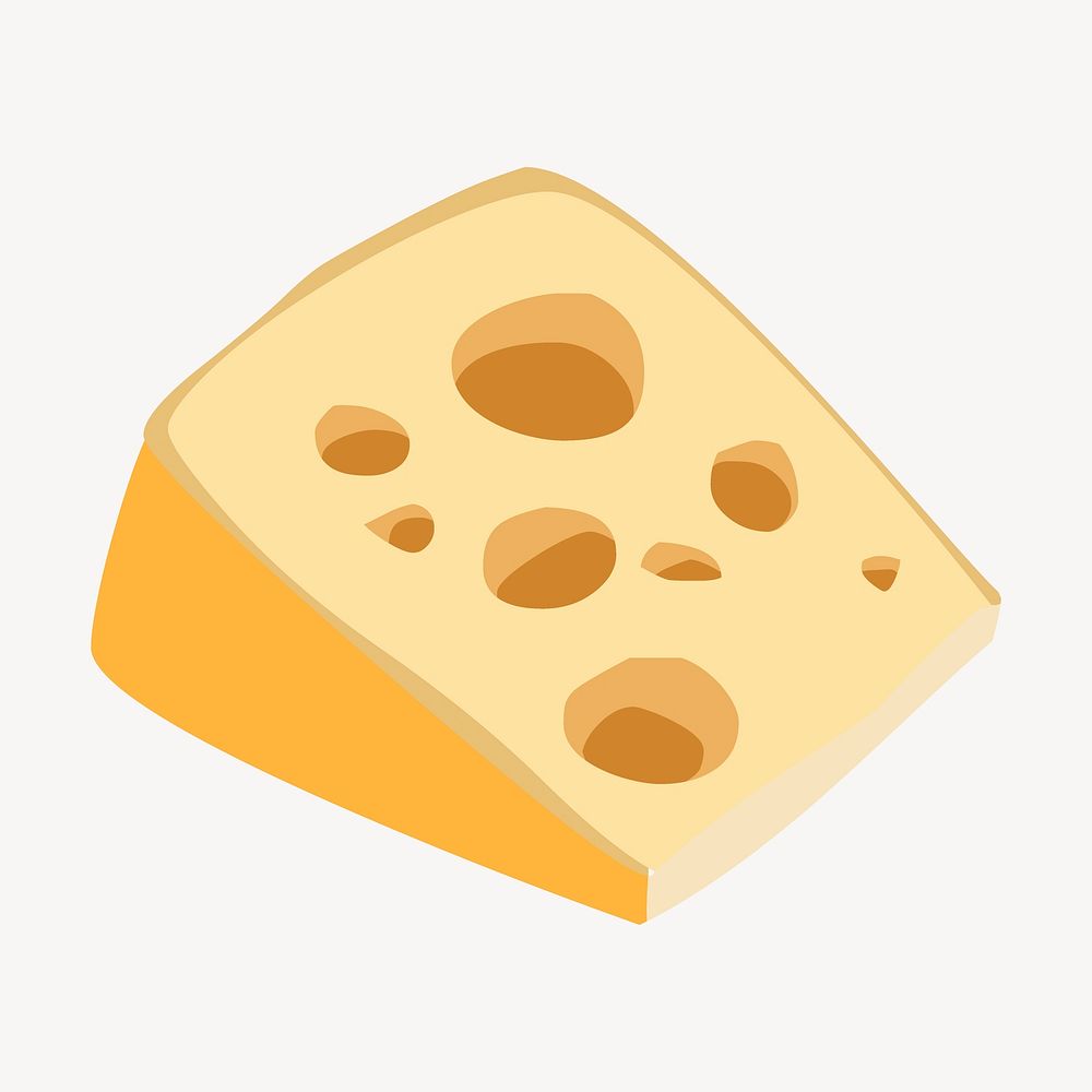 Cheese collage element, food illustration vector. Free public domain CC0 image.