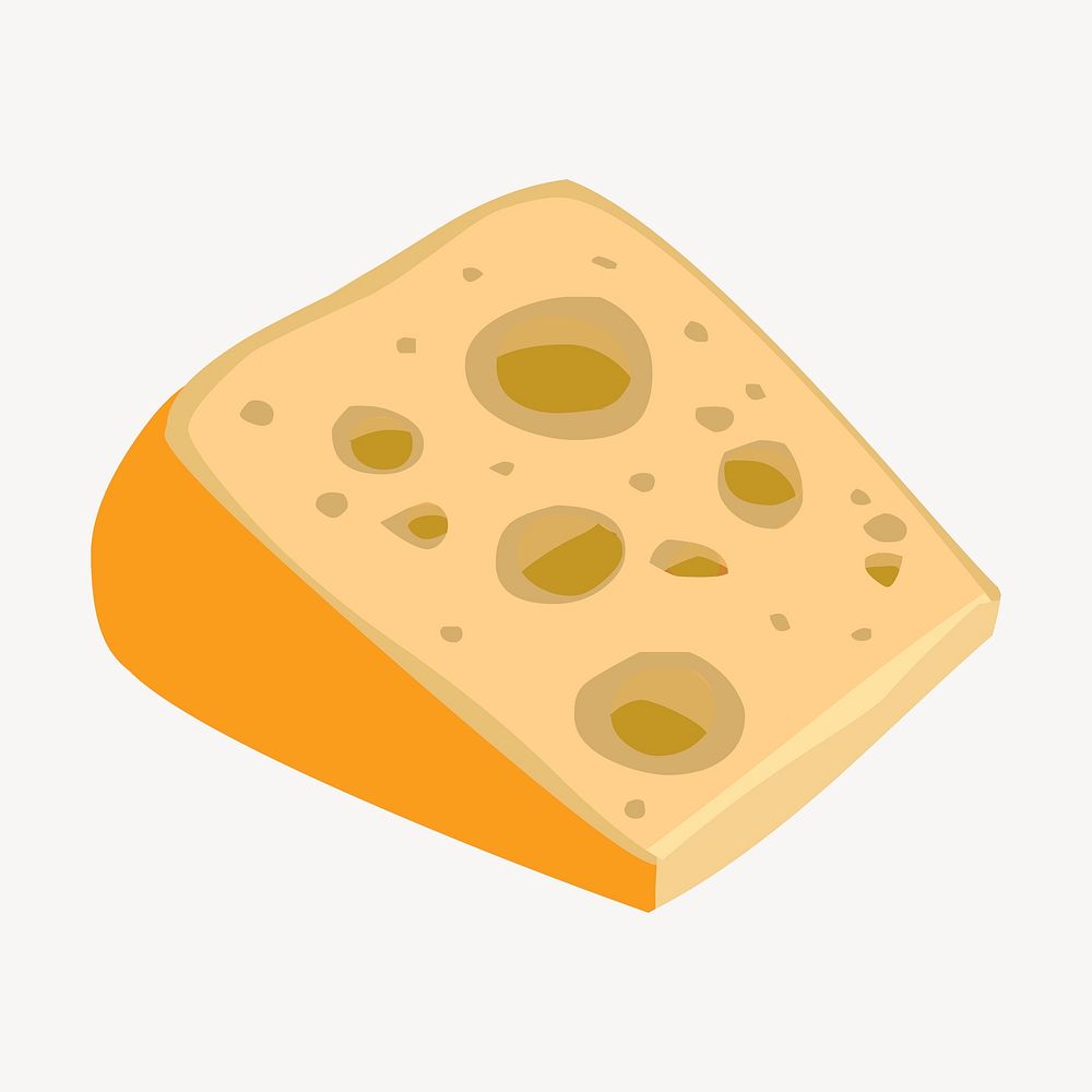 Cheese collage element, food illustration psd. Free public domain CC0 image.