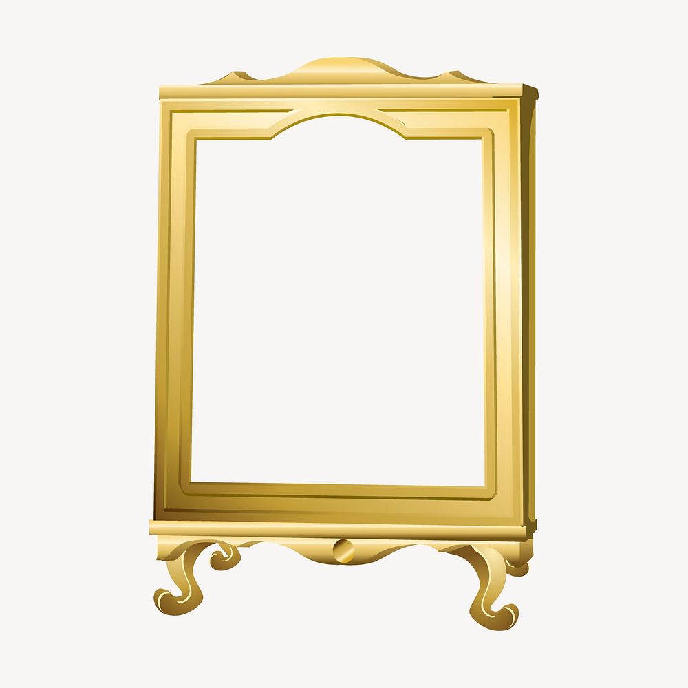 Gold frame clipart, home decor illustration vector. Free public domain CC0 image.