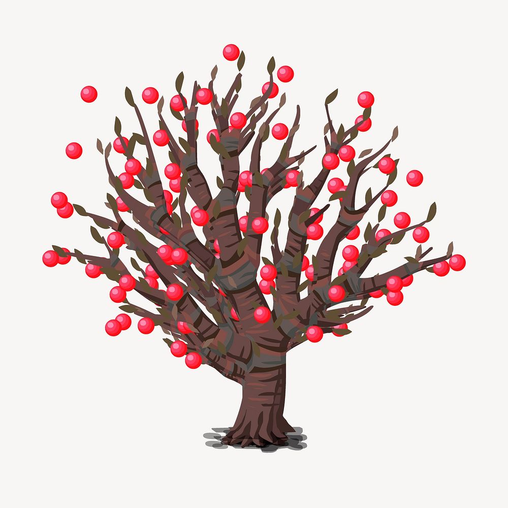 Ilmenskie red tree clipart, nature illustration vector. Free public domain CC0 image.