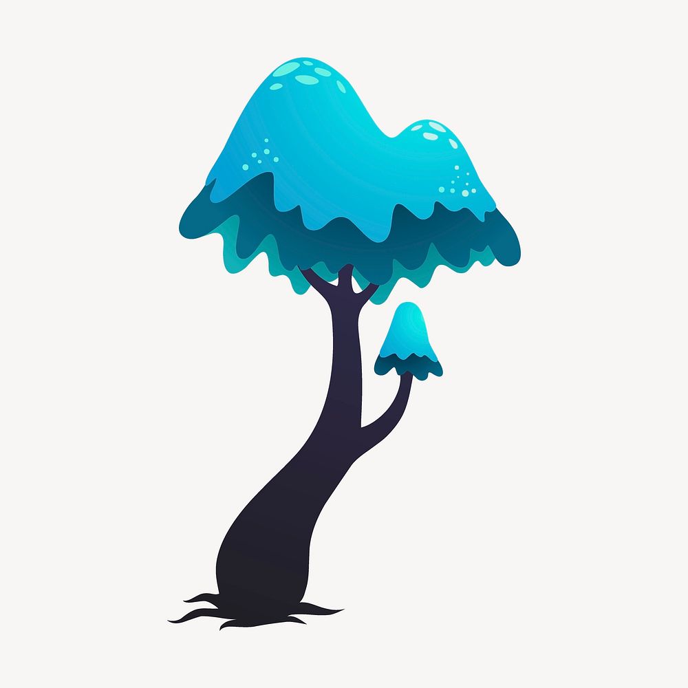 Ilmenskie blue tree clipart, nature illustration vector. Free public domain CC0 image.