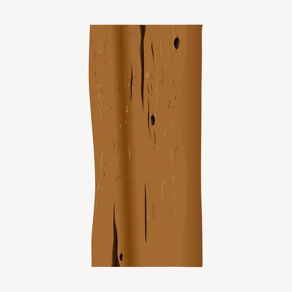Wood plank clipart, object illustration psd. Free public domain CC0 image.