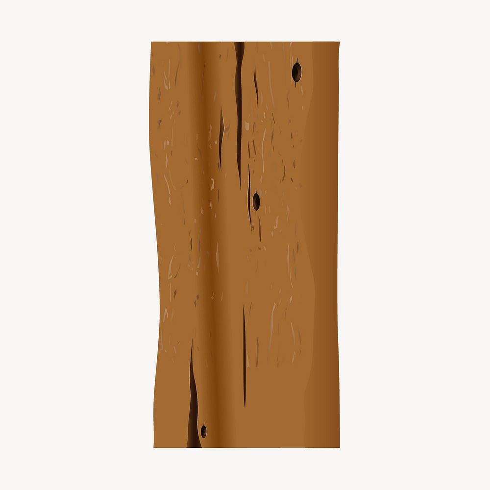 Wood plank collage element, object illustration vector. Free public domain CC0 image.