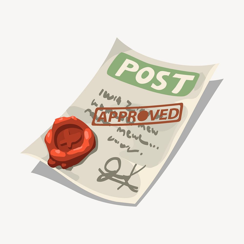 Approved letter illustration. Free public domain CC0 image.