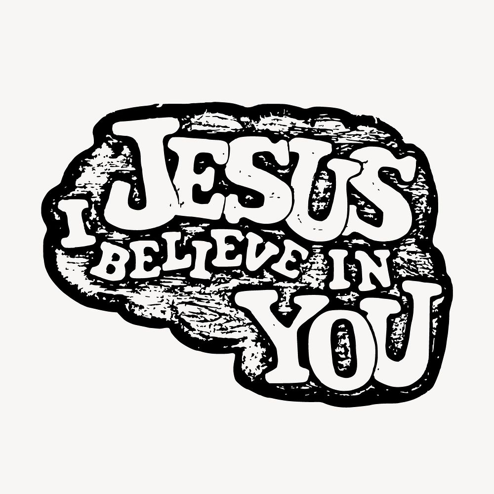 Jesus sign collage element, religious illustration vector. Free public domain CC0 image.
