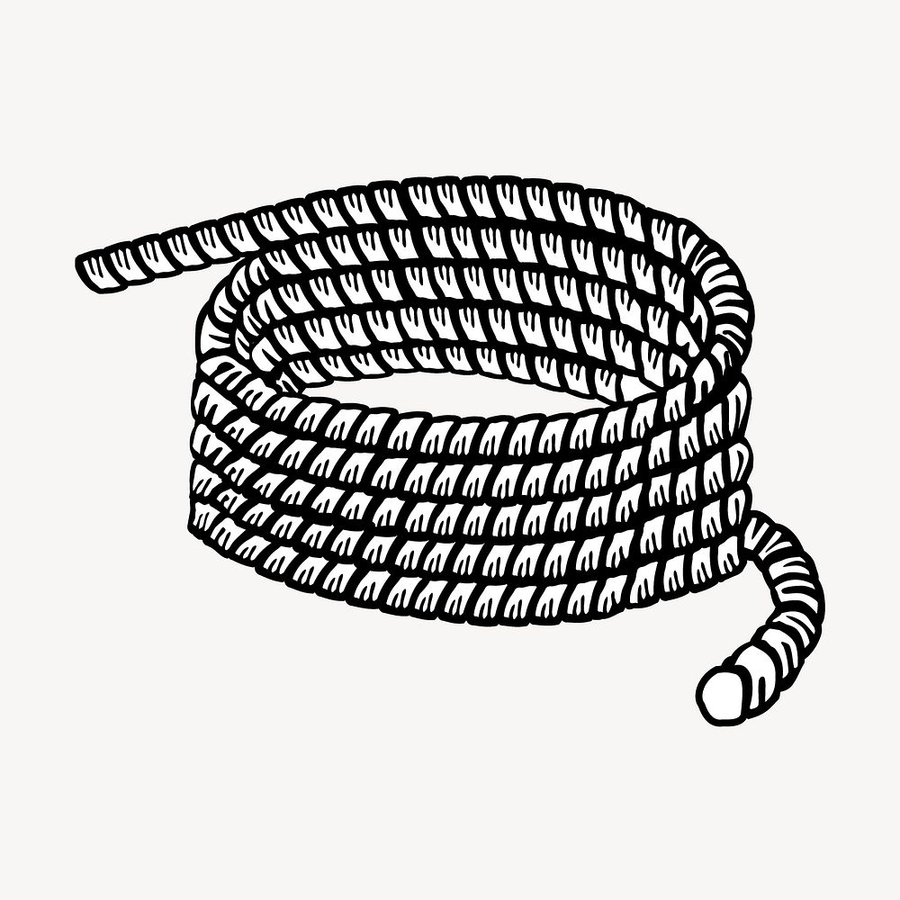 Rope line art collage element, object illustration vector. Free public domain CC0 image.