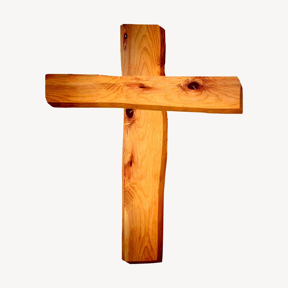 Wooden cross illustration. Free public domain CC0 image.