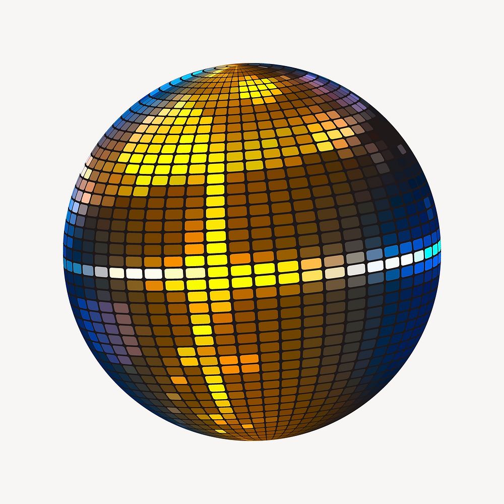Disco ball illustration. Free public domain CC0 image.