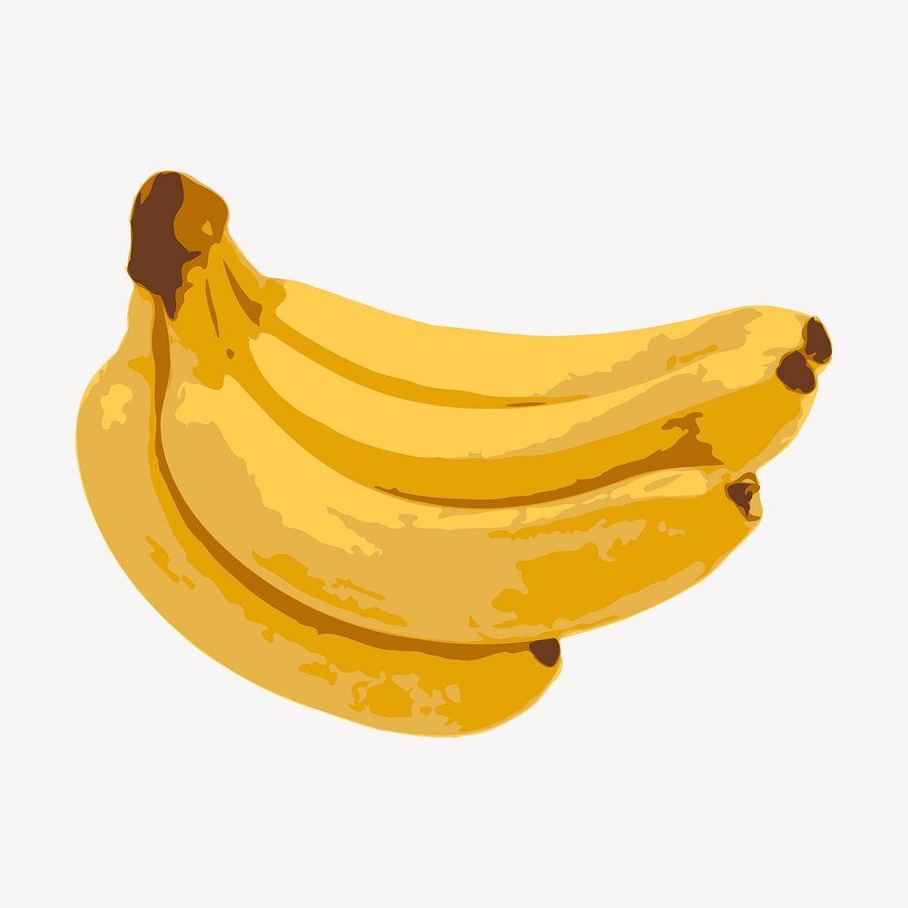 Banana collage element, fruit illustration psd. Free public domain CC0 image.