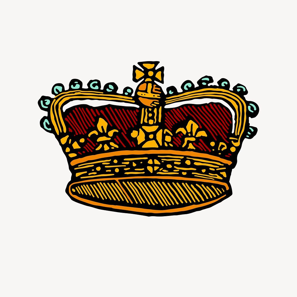 Royal crown, vintage accessory illustration